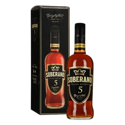 Бренді Soberano 5 років 0,7 л 36% кор + келих (Іспанія, Херес де ля Фронтера, TM Soberano)