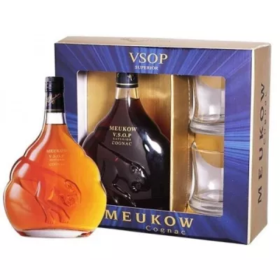 Коньяк Meukow VSOP 0,7л 40% під.наб.+2 келих.(Франція, Cognac, ТМ Meukow)