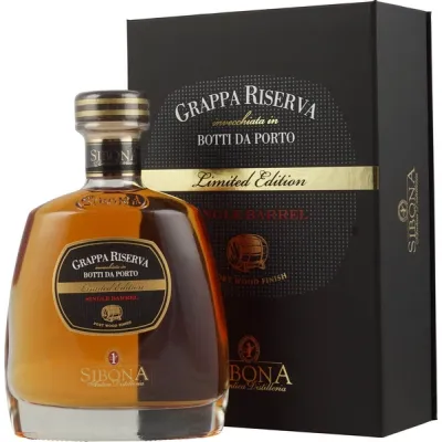 Граппа Sibona Riserva botti da Porto Single barrel0,7 л 44% в подар.кор.