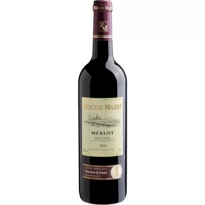 Вино Merlot Pays D&#039;oC IGT кр.сух 0,75л 12,5% (Франція, Лангедок-Руссильон, ТМ Roche Mazet)