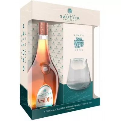 Коньяк Gautier VSOP 0.7л 40% кор + 1 келих (Франція, Cognac, ТМ Gautier)