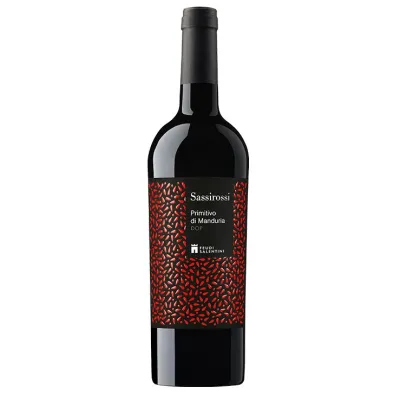 Вино Sassi Rossi Primitivo di Manduria DOP кр.сух 0,75 л 14%