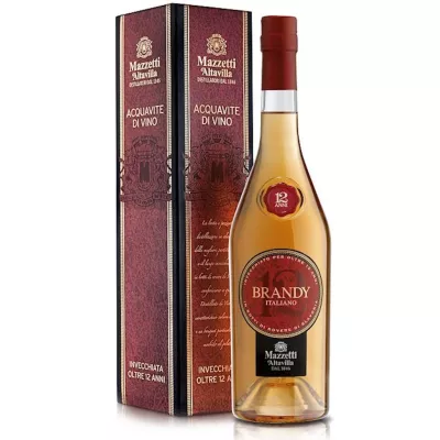Бренді Brandy 12 років 0,7 л 40% тубус (Італія, П'ємонт, ТМ Mazzetti)