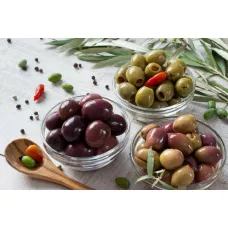 Оливки асорти фаршировані в'яленим томатом Serpis Green/Kalamata 70г (Іспанія, ТМ Serpis)