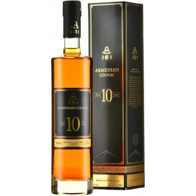 Коньяк А 301 10 років 0,5 л 40% кор.