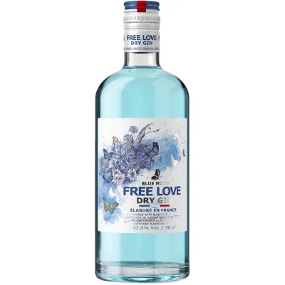 Джин Free Love Dry Gin Blue Mood 0,7 л 37,5%
