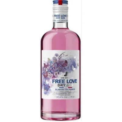 Джин Free Love Dry Gin La Vie en Rose 0,7 л 37,5%