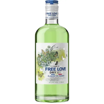 Джин Free Love Dry Gin Citron Vert 0,7 л 37,5%