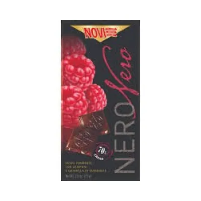 Чорний шоколад з малиною та мигдалем Nero nero Lampone/Mand 75г