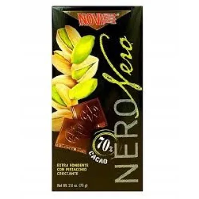 Чорний шоколад із фісташками Nero nero Pistacchio 75г