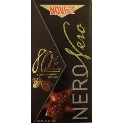 Чорний шоколад Nero nero 80% 75г