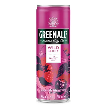 Джин - тонік Greenalls Wildberry 0.25л 5% з/б ( Великобританія, TM Greenalls)
