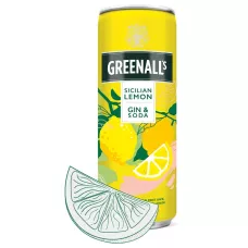 Джин - тонік Greenalls Sicilian Lemon 0.25л 5% ж/б (Велика Британія, TM Greenalls)