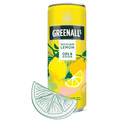 Джин - тонік Greenalls Sicilian Lemon 0.25л 5% ж/б (Велика Британія, TM Greenalls)