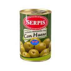 Оливки зелені Manzanilla з кісточкою 300г ж/б (Іспанія, ТМ «Serpis»)