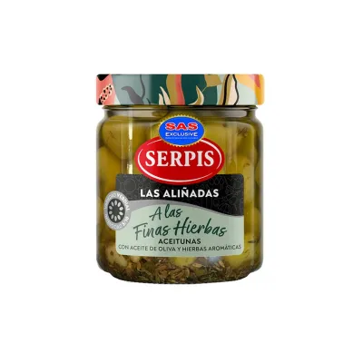 Оливки  A Las Finas c травами  400г скло (Іспанія, ТМ «Serpis»)