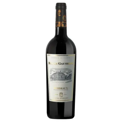 Вино  Baron Gauthier Rouge Moelleux Neutre 0,75, черв, н/сол 12% ( Франція, Бордо,TM Baron Gauthier)
