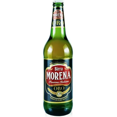 Пиво світле Birra Morena ORO 0, 33 л 5, 2% скло (Італія, ТМ Birra Morena)