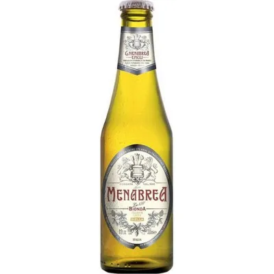 пиво світле Menabrea Anniversary Lager 0,33л. 4,8% стекло(Італія, TM Menabrea)