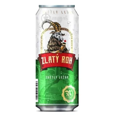Пиво светлое Zlaty Roh Lezak 0,5л 4,6% ж/б (Чехия, TM Zlaty Roh)