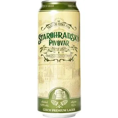 Пиво светлое Starohradsky Pivovar Lezak 0,5л 4,6% ж/б (Чехия, TM Starohradsky)
