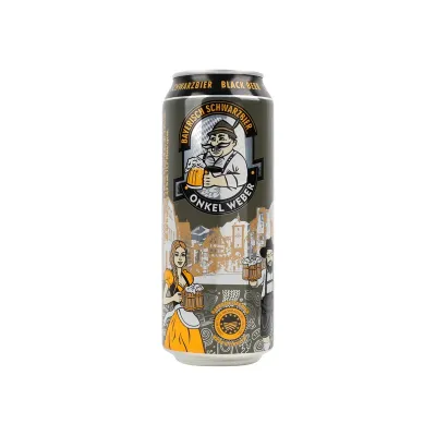 пиво темне Onkel Weber Bayerisch Schwarz 0,5л. 4,9% ж/б (Німеччина, TM Onkel Weber)
