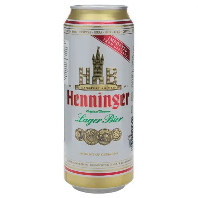 Пиво світле Henninger Lager 0, 66 л 4, 8% скло (Німеччина, ТМ Henninger)