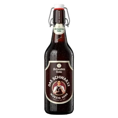 Пиво темне Schwaben Braeu Das Schwarze 0, 5 л. 4, 9% скло (Німеччина, ТМ Schwaben Braeu)