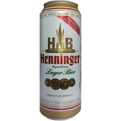 пиво світле Henninger Lager 0,5л 4,8% ж/б (Німеччина, TM Henninger)