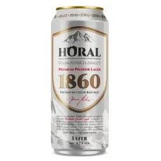 Пиво світле Horal Pilsner Lager 1 л 4, 7% з/б (Чехія, ТМ Horal)