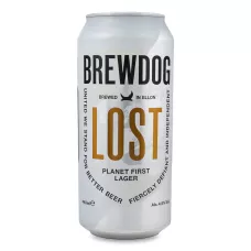 Пиво BrewDog Lost Lager світле з/б 4,5% 0,44 л (Англія, ТМ BrewDog)