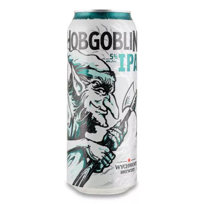 Пиво Wychwood Brewery Hobgoblin IPA світле з/б 0,5% 0,5л (Англія, ТМ Wychwood Brewery)